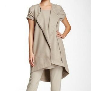 NWT Valette Asymmetric Zipper Vest | Taupe | Size Medium